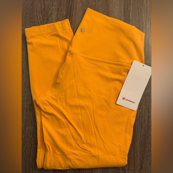 New Lululemon Align high rise ribbed pant 25” Mango Dream. Orange. Size 12 - Picture 17 of 17